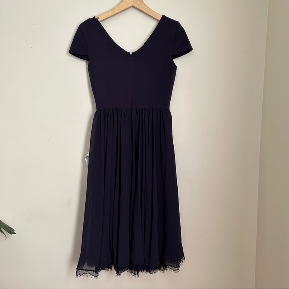 Dress The Population Corey Romantic Cap Sleeve Midi Dress in Midnight Blue sz XS - Picture 5 of 7